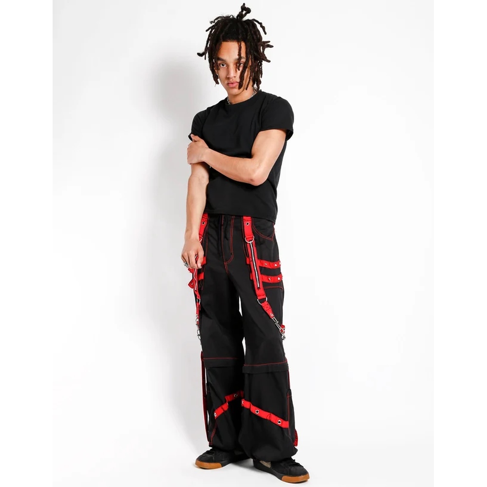 Tripp NYC - Chain and Zipper Wide leg trousers - Black/Red